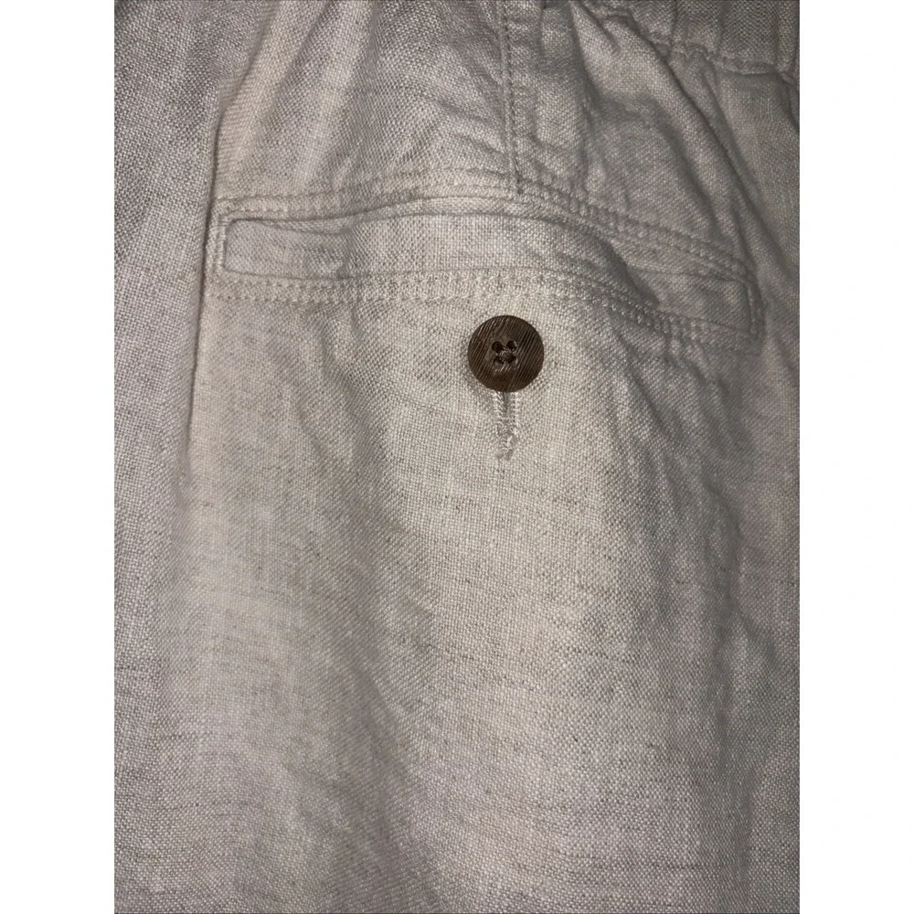 Caribbean 100% Linen Pants Men's Size 36x30 Tan Drawstring Resort Summer